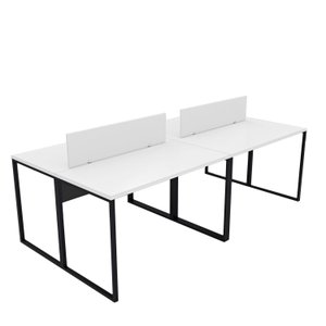 Estação Trabalho Mesa Industrial 4 Lugares Office Netmobil - Branco