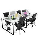 Ver imagem 3 de Estação Trabalho Mesa Industrial 4 Lugares Office Netmobil - Branco