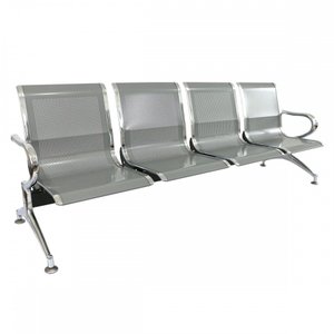Cadeira Longarina Dubai 4 Lugares Metalico - Fratini
