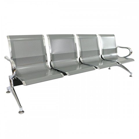 Cadeira Longarina Dubai 4 Lugares Metalico - Fratini