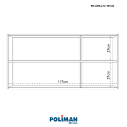 Armário Aéreo 120cm 3 Portas Evidence  - 6