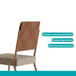 Conjunto Sala de Jantar Mesa e 6 Cadeiras Fênix Carraro Rose - 9