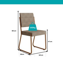 Conjunto Sala de Jantar Mesa e 6 Cadeiras Fênix Carraro Rose - 3
