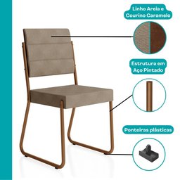 Conjunto Sala de Jantar Mesa e 6 Cadeiras Fênix Carraro Rose - 8