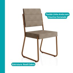 Conjunto Sala de Jantar Mesa e 6 Cadeiras Fênix Carraro Rose - 7