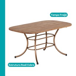 Conjunto Sala de Jantar Mesa e 6 Cadeiras Fênix Carraro Rose - 5