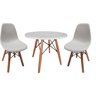 Mesa Redonda Infantil Branca 52cm Eiffel Charles Eames + 2 Cadeira Pequena - 1