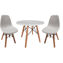 Ver imagem 1 de Mesa Redonda Infantil Branca 52cm Eiffel Charles Eames + 2 Cadeira Pequena