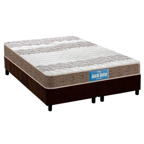 Cama Box King: Colchão Ortopédico Probel D33 Anatômico Guarda Costas Próintense + Base Crc Suede