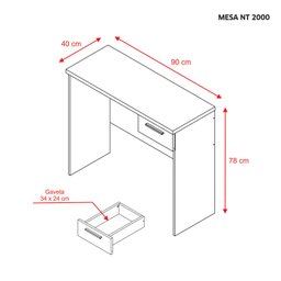 Mesa Office NT 2000 Preto - Notável - 4