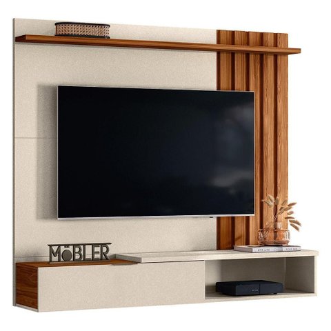 Home Suspenso Vegas 160cm Pérola Metalizado/cinamomo Mel para Tv até 65” - Mobler