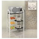 Ver imagem 1 de Fruteira de Chão Aramada Multiuso Organizadora Balcão em Aço Pedra Suporte Micro Ondas