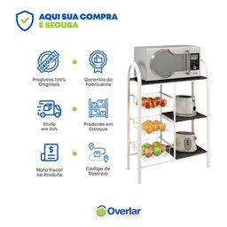 Fruteira de Chão Aramada Multiuso Organizadora Balcão em Aço Pedra Suporte Micro Ondas - 7