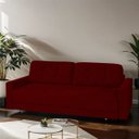 Ver imagem 2 de Sofá Cama Zurique 3 Lugares 223cm Veludo Reclinável - Meu Estofado:vermelho