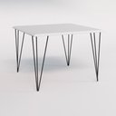 Ver imagem 4 de Conjunto de Mesa Clips de Ferro Preto Tampo Branco 120x75 4 Cadeiras Ferro Preta Assento Pret