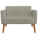 Ver imagem 6 de Poltrona Namoradeira Decorativa Isabella Pés Palito Madeira Suede Nude - Gran Belo