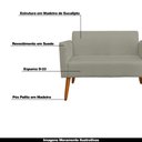 Ver imagem 4 de Poltrona Namoradeira Decorativa Isabella Pés Palito Madeira Suede Nude - Gran Belo