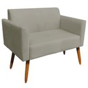 Ver imagem 1 de Poltrona Namoradeira Decorativa Isabella Pés Palito Madeira Suede Nude - Gran Belo
