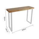 Ver imagem 3 de Mesa de Apoio Industrial 200cm em Madeira Maciça Angelin Base Ferro Branco