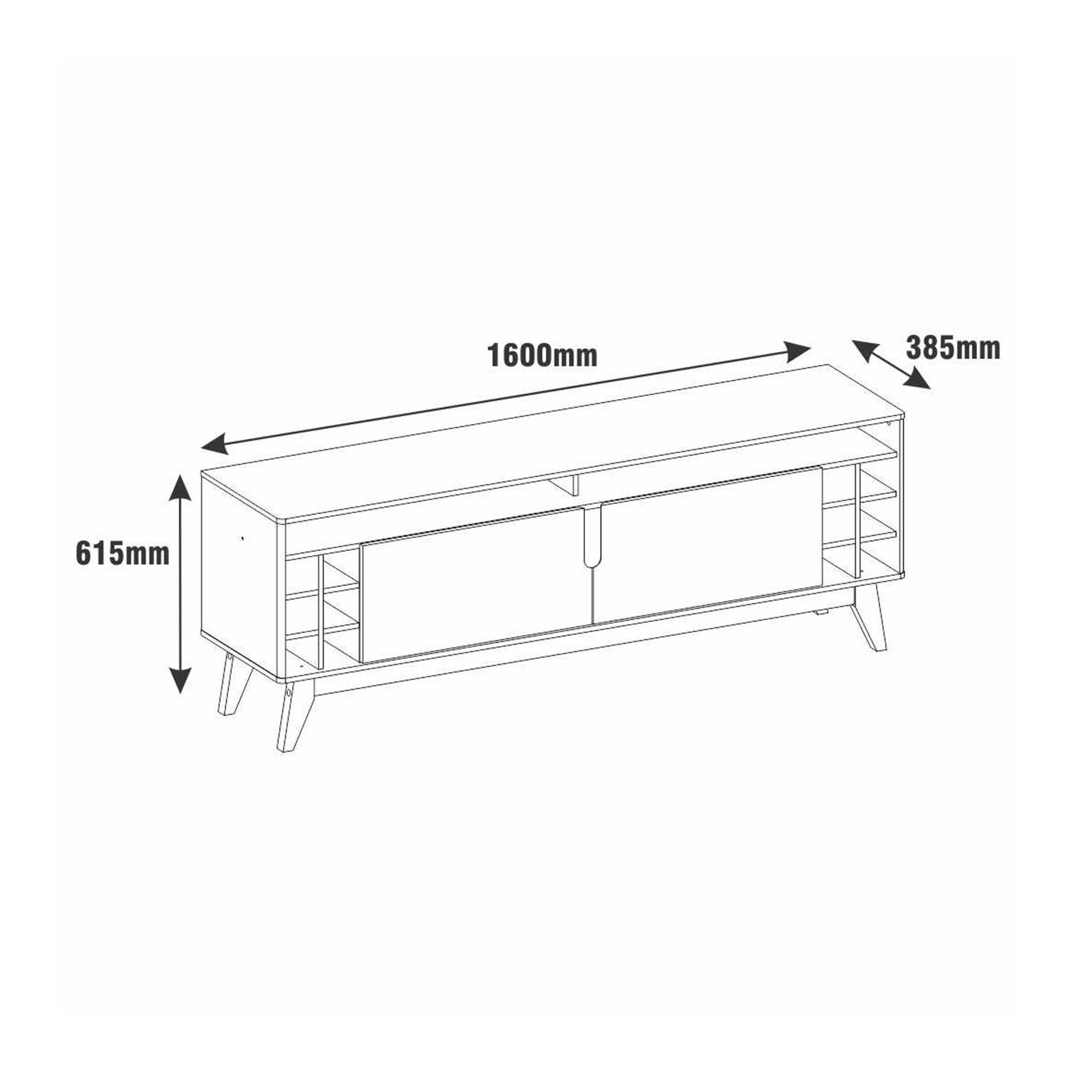 Rack para TV até 60 Polegadas 2 Portas 160cm Wine Versátile  - 4