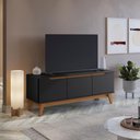 Ver imagem 1 de Rack Kappesberg 3 Portas Preto Fosco 136cm