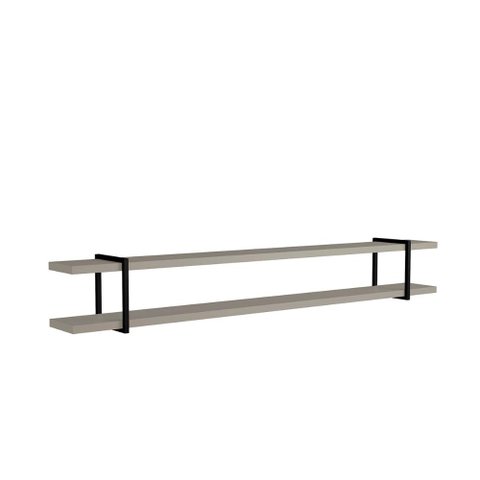 Prateleira Multiuso 260cm com Suporte em Metal 100% Mdf Cor:grigio com Preto