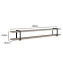 Ver imagem 2 de Prateleira Multiuso 260cm com Suporte em Metal 100% Mdf Cor:grigio com Preto