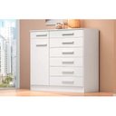 Ver imagem 5 de Cômoda Casal Aurora 1 Porta e 7 Gavetas Ébano - Demóbile