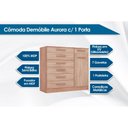 Ver imagem 2 de Cômoda Casal Aurora 1 Porta e 7 Gavetas Ébano - Demóbile