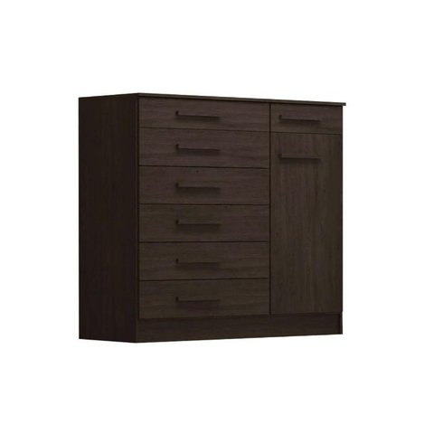Cômoda Casal Aurora 1 Porta e 7 Gavetas Ébano - Demóbile