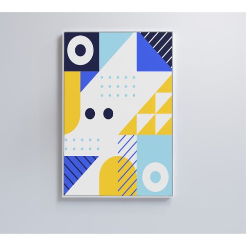 Quadro Geométrico Colorido 9 - 80x120 Cm - Vidro Impresso