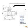 Válvula Esfera Macho X Fêmea 2 Gás Passagem Plena Alavanca Ivm Italy Latão Niquelado Gpn20 Pn40 - 3