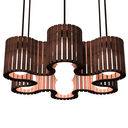 Ver imagem 1 de Luminária Pendente Azaléia Modelo Ripado -:marrom