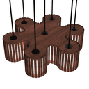 Ver imagem 2 de Luminária Pendente Azaléia Modelo Ripado -:marrom