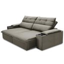 Ver imagem 5 de Sofá Retrátil Reclinável para Sala 3 Lugares 245cm Gordon F04 Veludo Marrom Claro - Lyam Decor