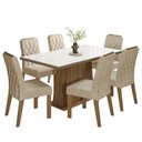 Ver imagem 2 de Conjunto Sala de Jantar Tampo de Vidro 6 Cadeiras Rustic/Branco/Imperial Avenca Madesa