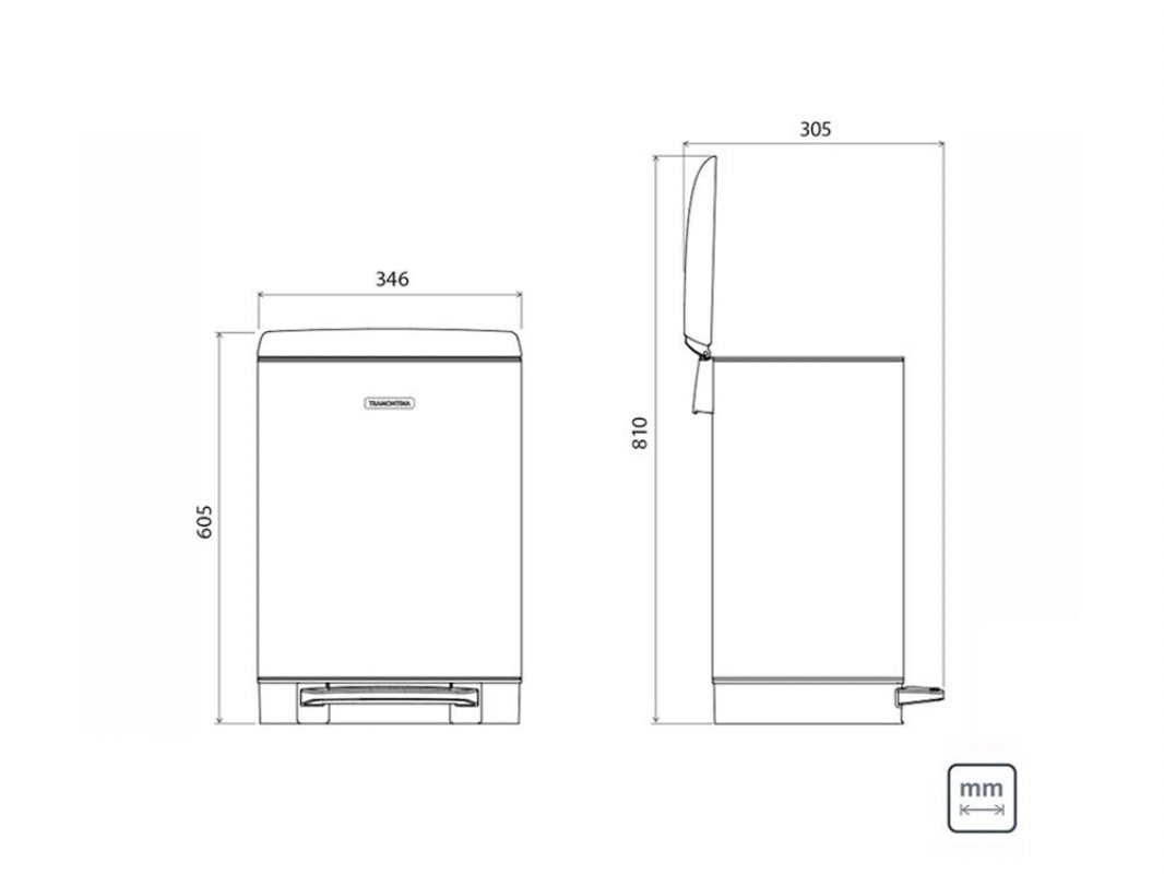 LIXEIRA DE PEDAL INOX D SLIM 30L TRAMONTINA - 6