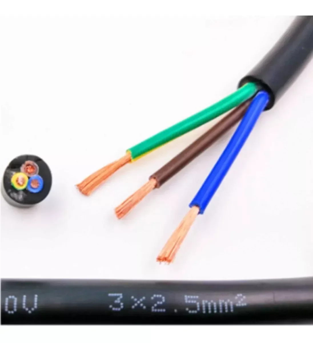 Fio Cabo Flexivel Pp 3 Vias 3x2,5mm Rolo 100mts P/ Extensao - 2