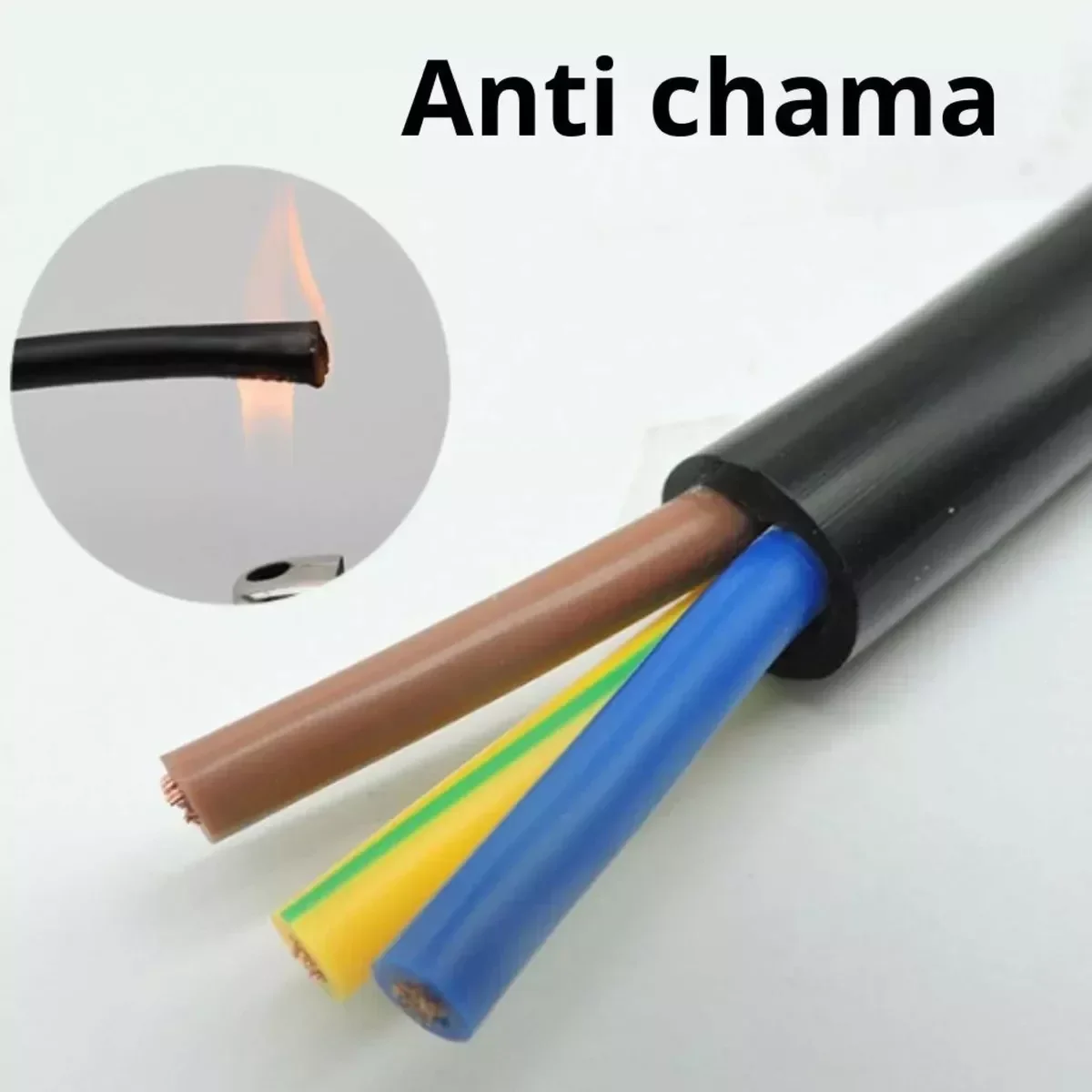 Fio Cabo Flexivel Pp 3 Vias 3x2,5mm Rolo 100mts P/ Extensao - 4