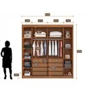 Ver imagem 6 de Guarda Roupa Casal 2 Portas 8 Gavetas 100% MDF com Espelho Trieste Marrom/Cumaru