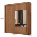 Ver imagem 4 de Guarda Roupa Casal 2 Portas 8 Gavetas 100% MDF com Espelho Trieste Marrom/Cumaru