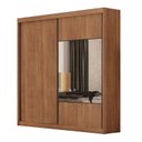 Ver imagem 3 de Guarda Roupa Casal 2 Portas 8 Gavetas 100% MDF com Espelho Trieste Marrom/Cumaru