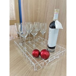 Bandeja Acrílico Transparente Bisotê 40 X 30 X 5 X 6 Mm Esp. - 4