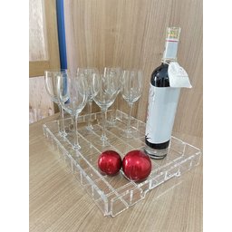 Bandeja Acrílico Transparente Bisotê 40 X 30 X 5 X 6 Mm Esp. - 12