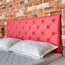 Ver imagem 1 de Cabeceira Estofada King Capitonê Corino Vermelho 195 X 60 cm RBL