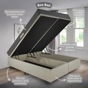 Ver imagem 4 de Cama Baú King 193x203 Courino Linho Areia com Dual Firm Espuma Ecoflex