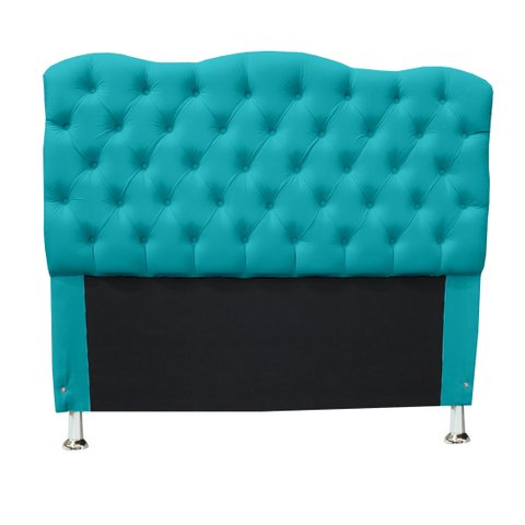 Cabeceira Agnes para Cama Box Casal Queen - Sv Decor:azul Turquesa