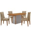 Ver imagem 2 de Mesa de Jantar Diane 120cm Tampo Mdf Laminado com 4 Cadeiras Isadora Moderna Mobília