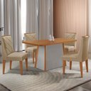 Ver imagem 1 de Mesa de Jantar Diane 120cm Tampo Mdf Laminado com 4 Cadeiras Isadora Moderna Mobília