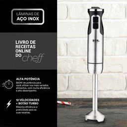 Mixer Eos 9 Velocidades 850w Inox e Preto Turbo Emx04 220v - 3